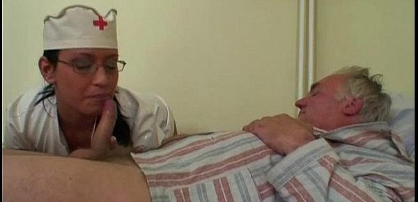  Grandpa fucks nurse while grandma masturbates